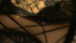 Chinese amateur dj with fishnet stockings