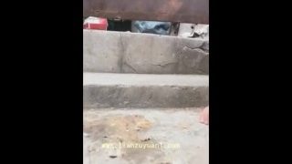 chinese femdom 长靴女王门前虐待狗狗