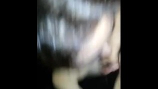 Skinny chinese girl giving blowjob