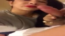 Chinese gilr blowjob red lip