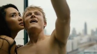 Sweet Chinese Woman Fucked by White Man in front of Window and Take Selfies