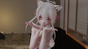 MMD Neko Yowane Haku (chinese dress and stockings) (ナイスお尻) (Submitted by 囧