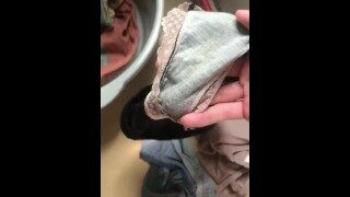 女性私密内裤,上面还有很多淫水，热乎乎的