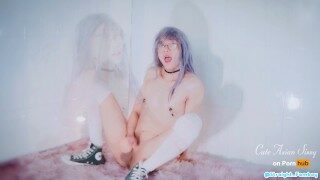 Cute Asian Sissy Masturbate & Moan in Converse