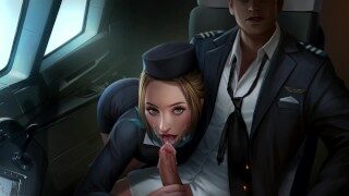 ASMR【中文音声·颅内高潮?禁】风骚空姐让他别动最后帮他?口到射