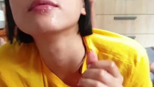 June Liu / SpicyGum – Morning Blowjob by Cute Asian Student